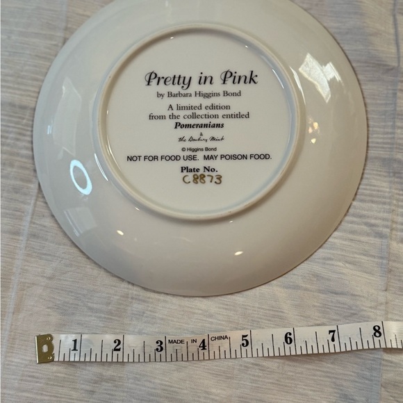 VINTAGE Pomeranians Plate Danbury Mint Barbara Higgins Bond Plate Number C8873 - Picture 3 of 3